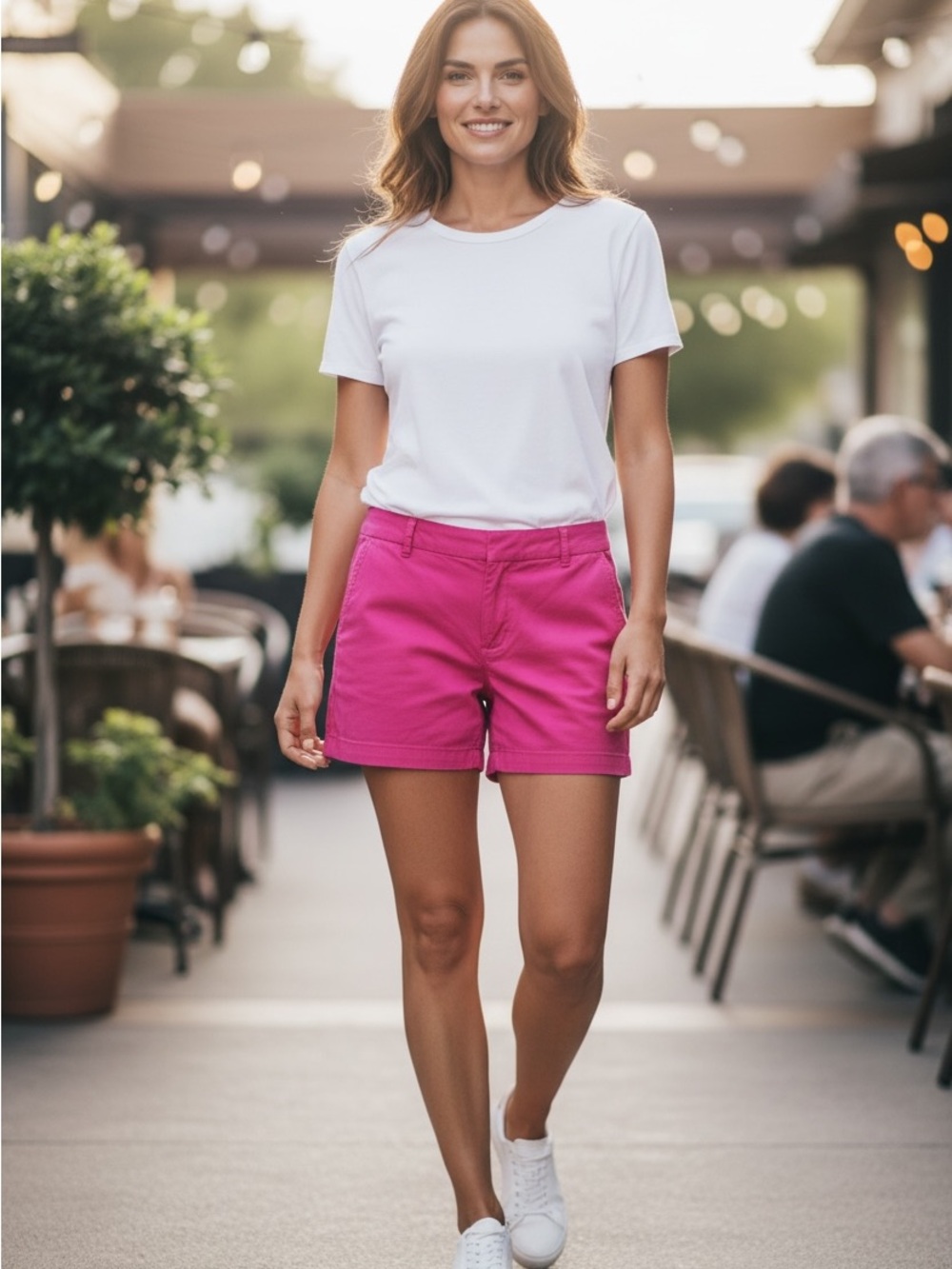 J. Crew Factory Hot Pink Chino Shorts - Picture 4 of 9